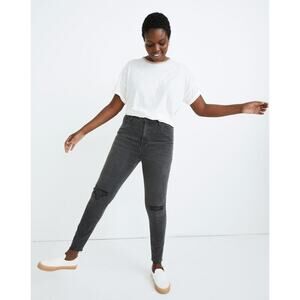 NWT Madewell Curvy High-Rise Skinny Jeans in Black Sea Size 37